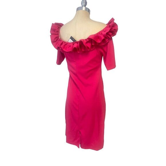 Marina Ruffle Off shoulder Dress Fuschia NWT New various sizes - Picture 3 of 11